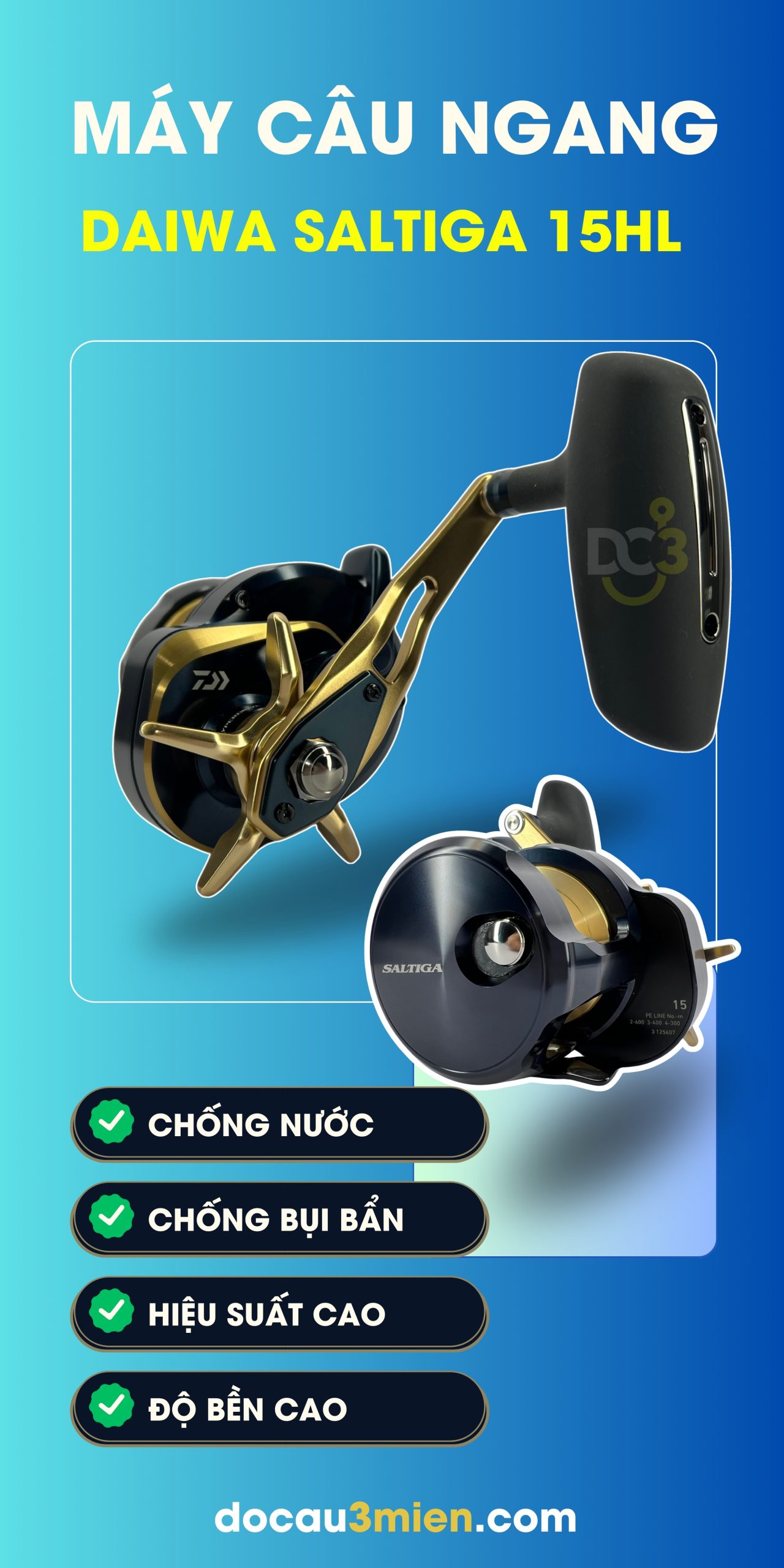 Công Dụng Máy Câu Ngang Daiwa Saltiga 15HL