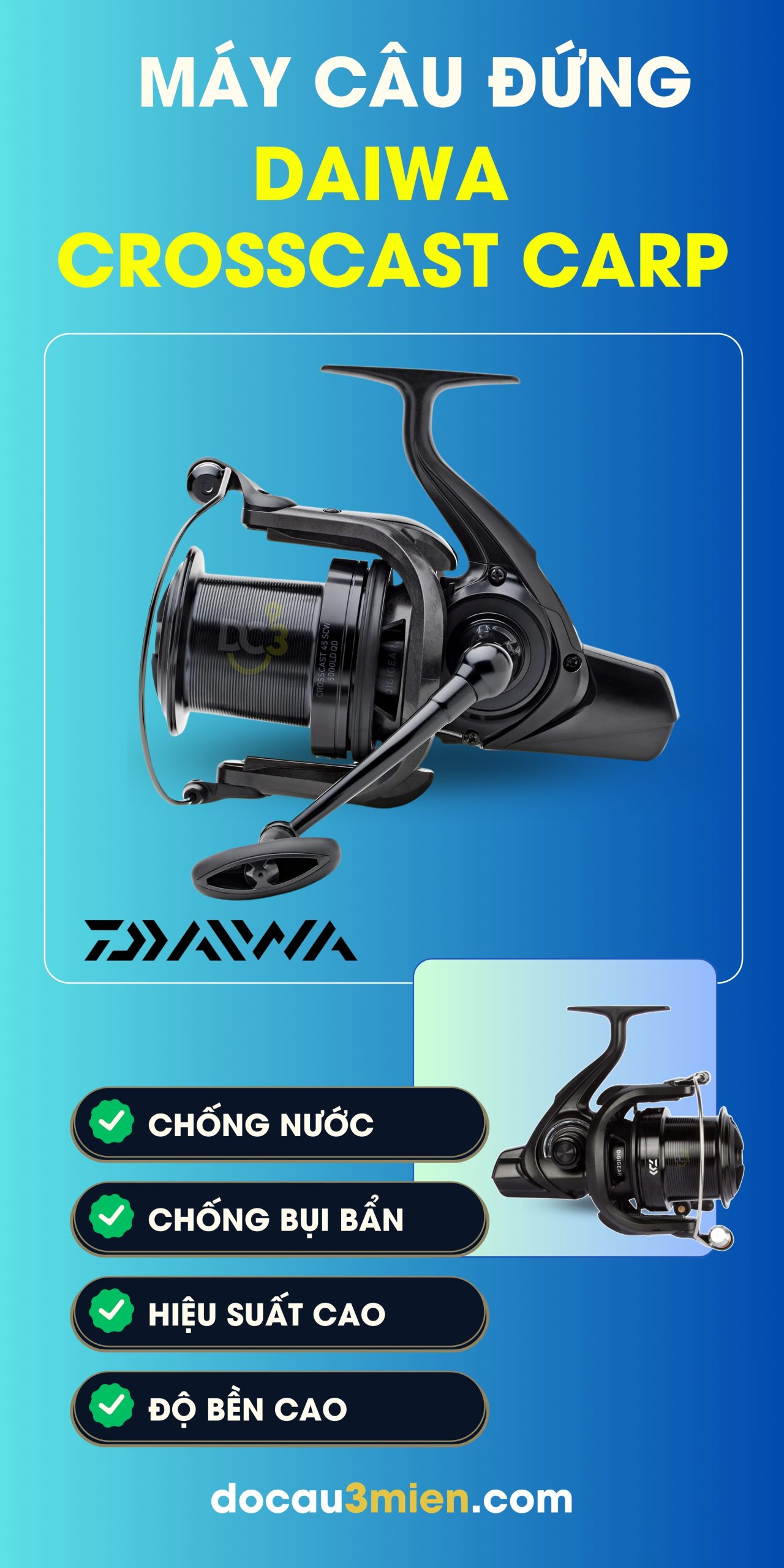 Công Dụng Máy Câu Đứng Daiwa Crosscast Carp