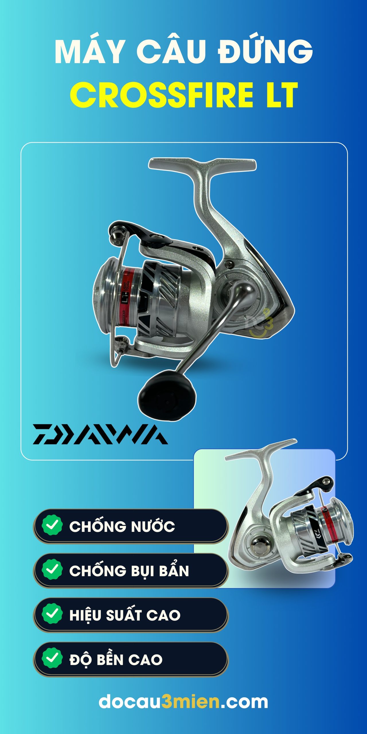 Công dụng máy câu đứng Daiwa Crossfire LT