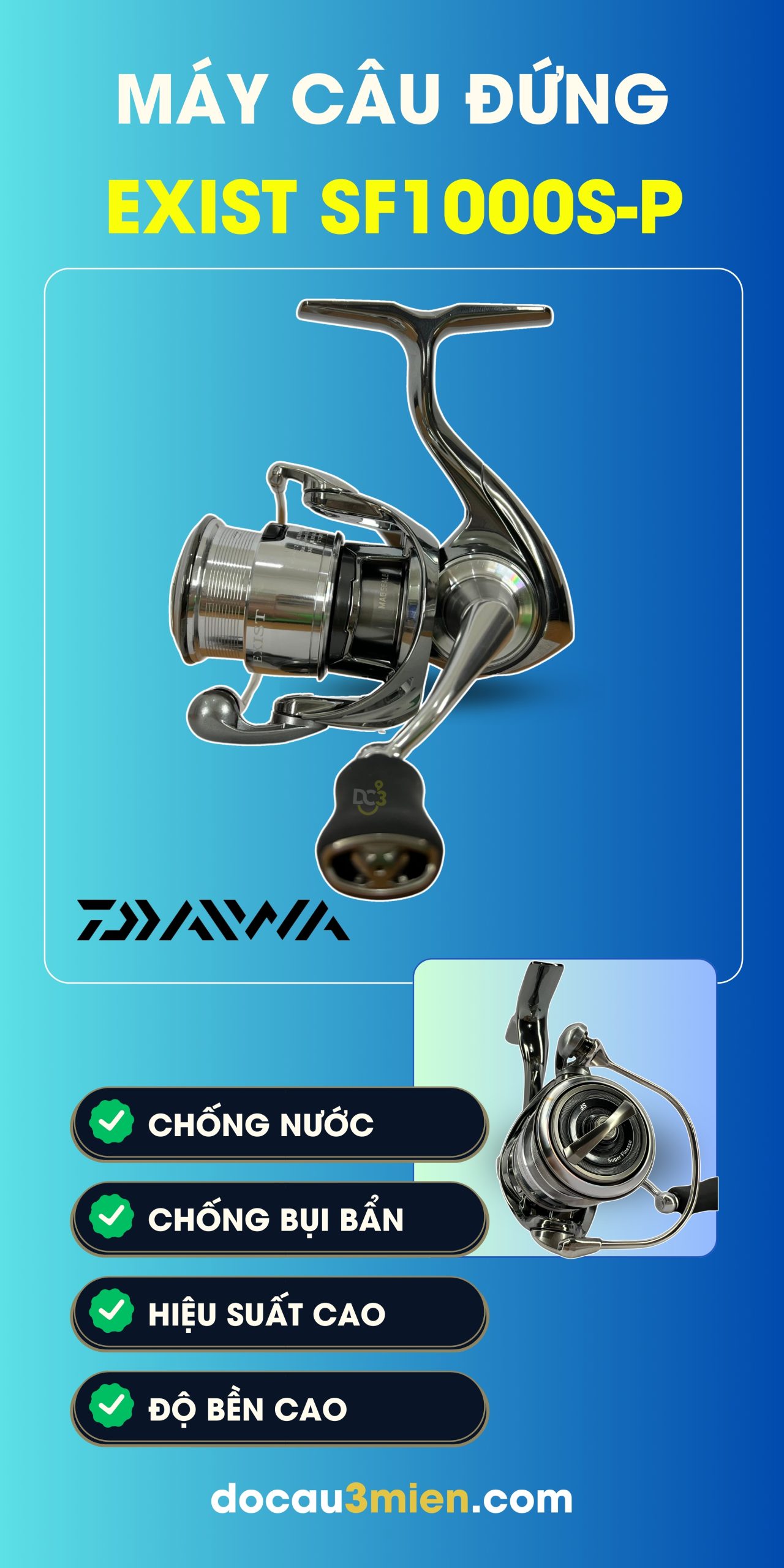 Công Dụng Máy Câu Đứng Daiwa Exist SF1000S-P