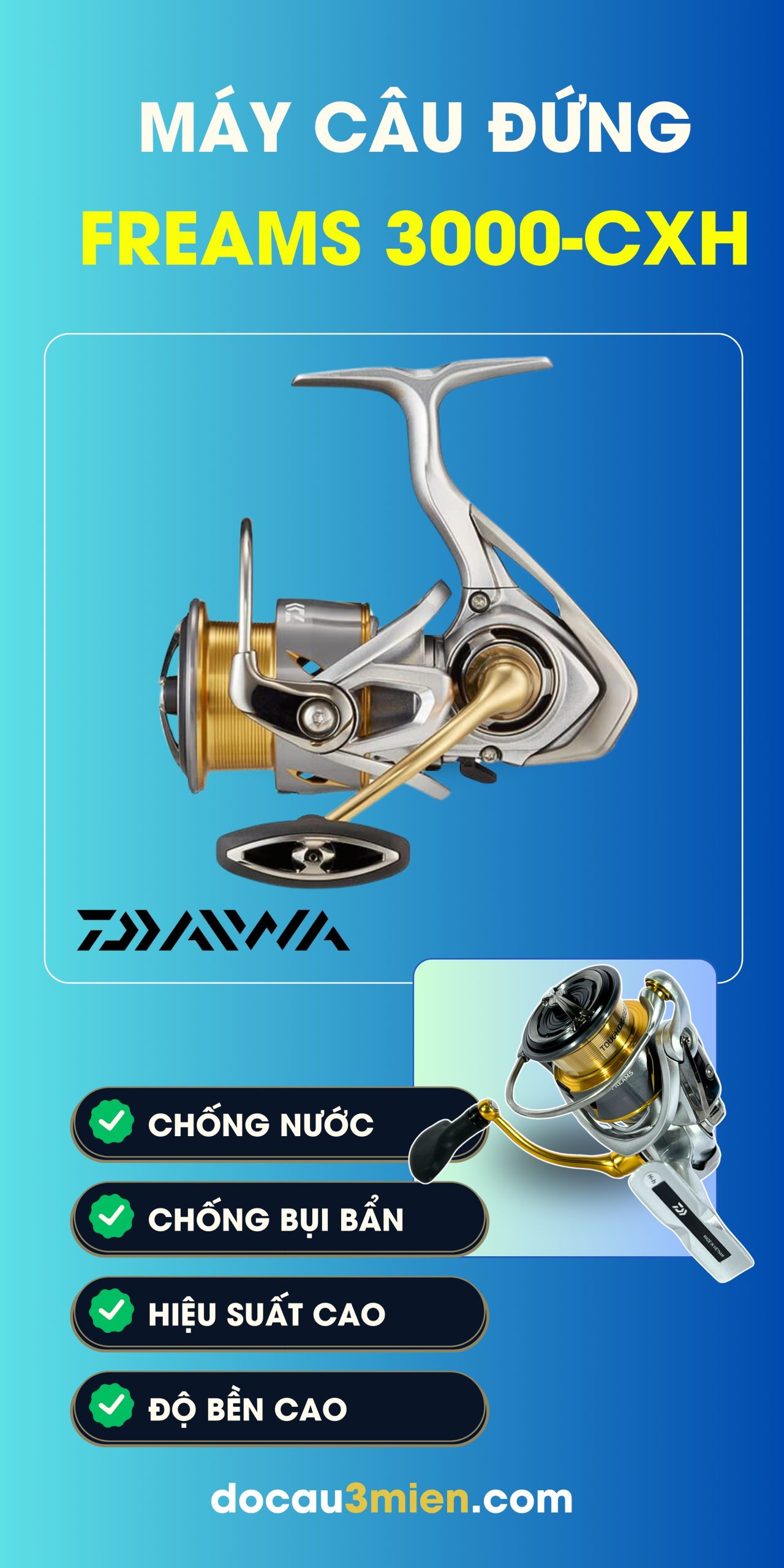 Công Dụng Máy Câu Đứng Daiwa Freams 3000-CXH