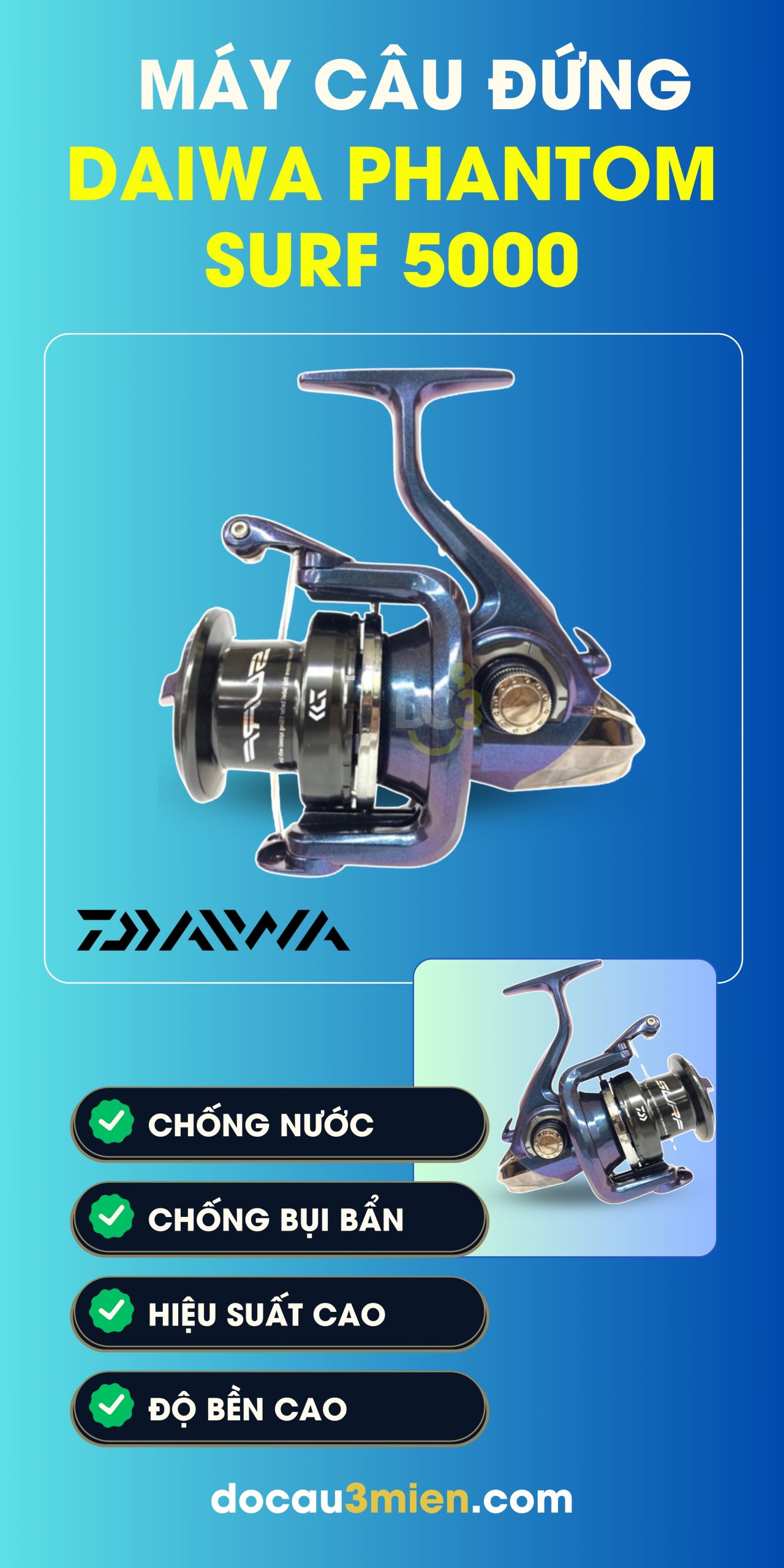 Công Dụng Máy Câu Đứng Daiwa Phantom Surf 5000