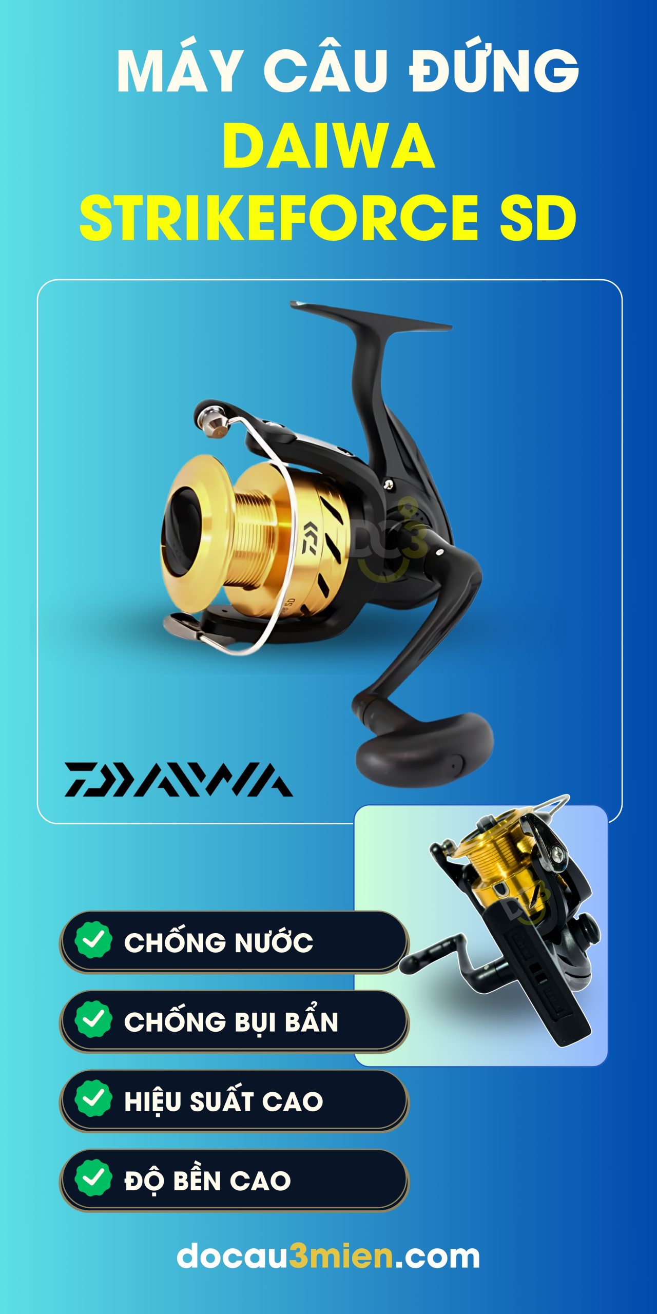 Công Dụng Máy Câu Đứng Daiwa StrikeForce SD