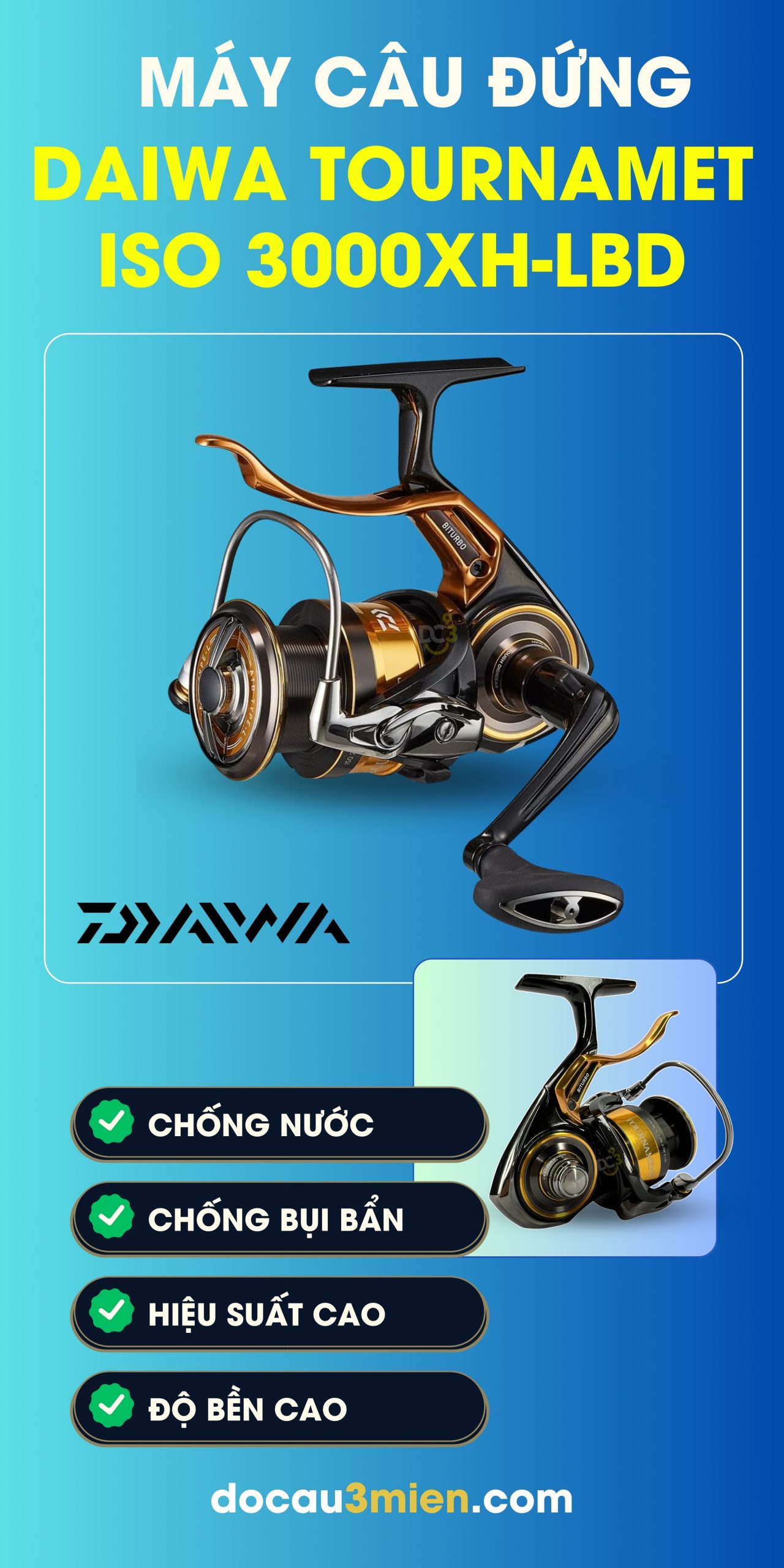 Công Dụng Máy Câu Đứng Daiwa Tournamet Iso 3000XH-LBD