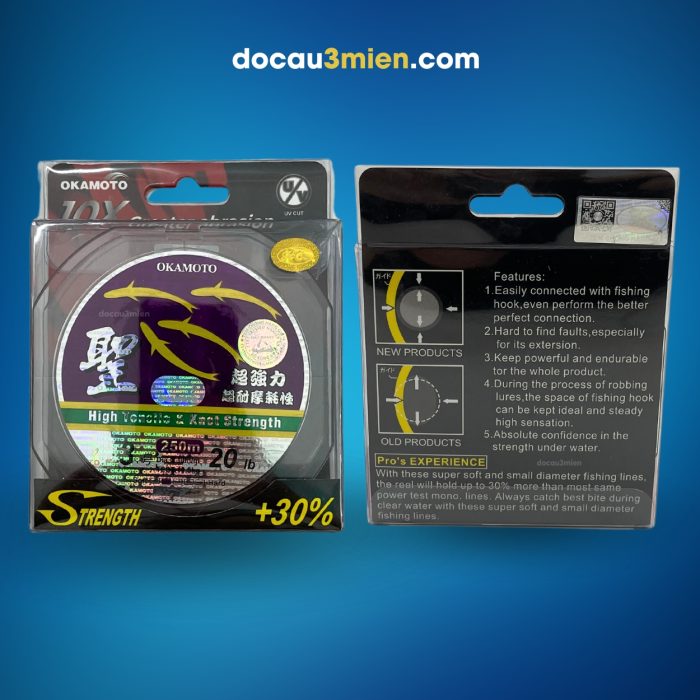 Dây Cước Câu Cá Okamoto 4 Con Cá Bao Bì Trước Sau