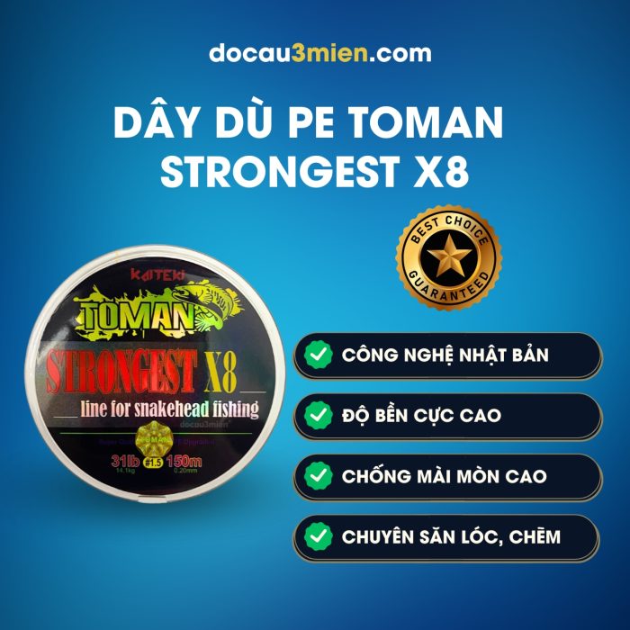 Đặc Trưng Dây dù PE Toman Strongest X8