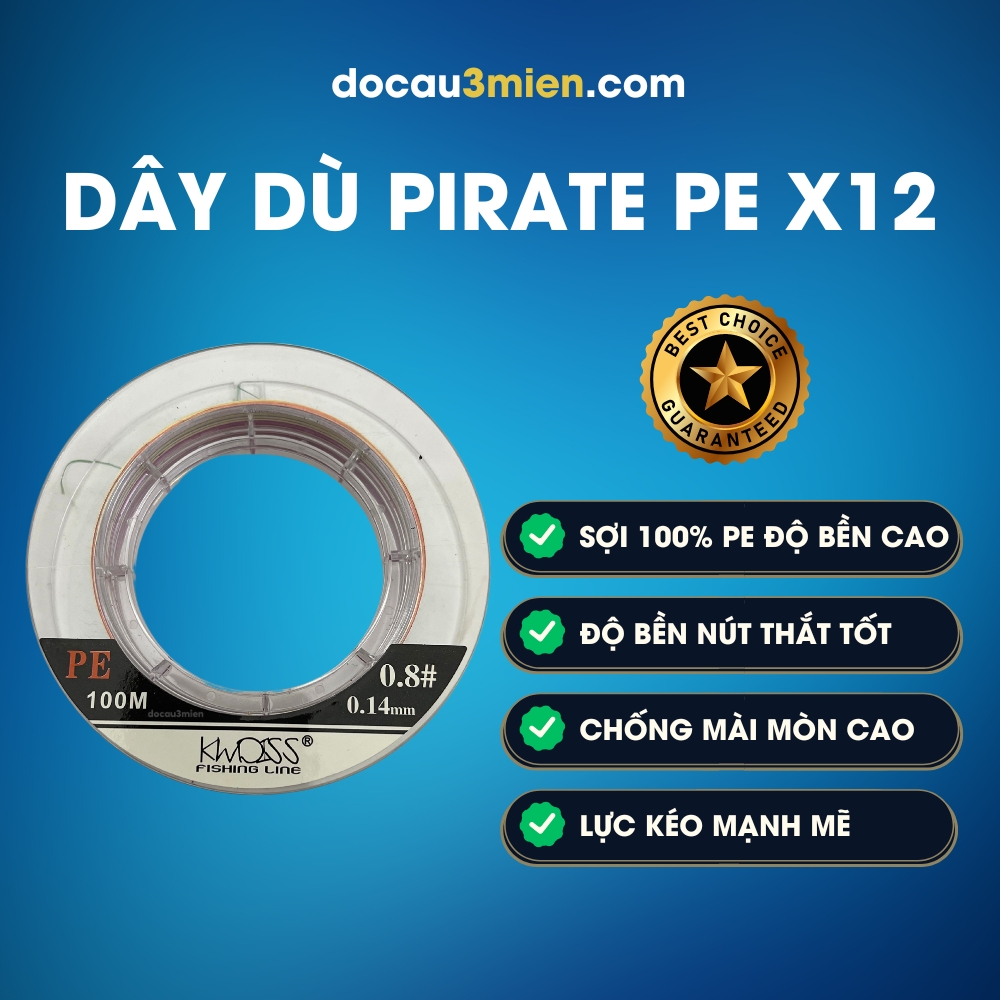 Đặc Trưng Dây Dù Câu Cá Pirate PE X12