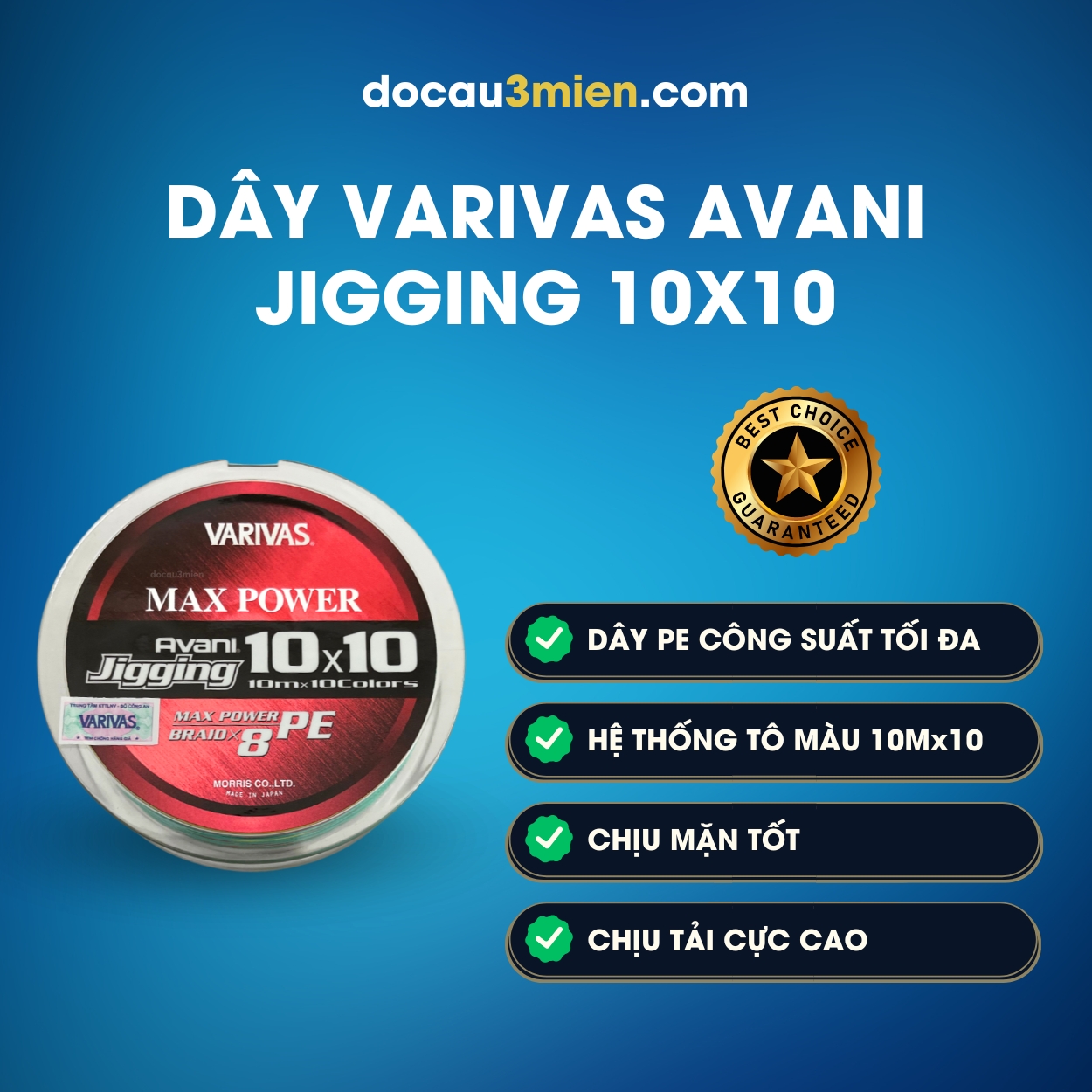Đặc Trưng Dây Dù Câu Cá Varivas Avani Jigging 10×10