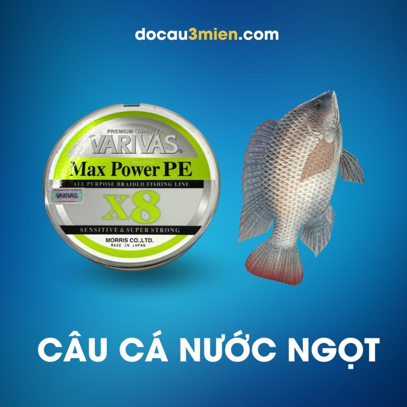 Dây Dù PE Varivas Max Power X8 Xanh Lá Câu Cá Nước Ngọt