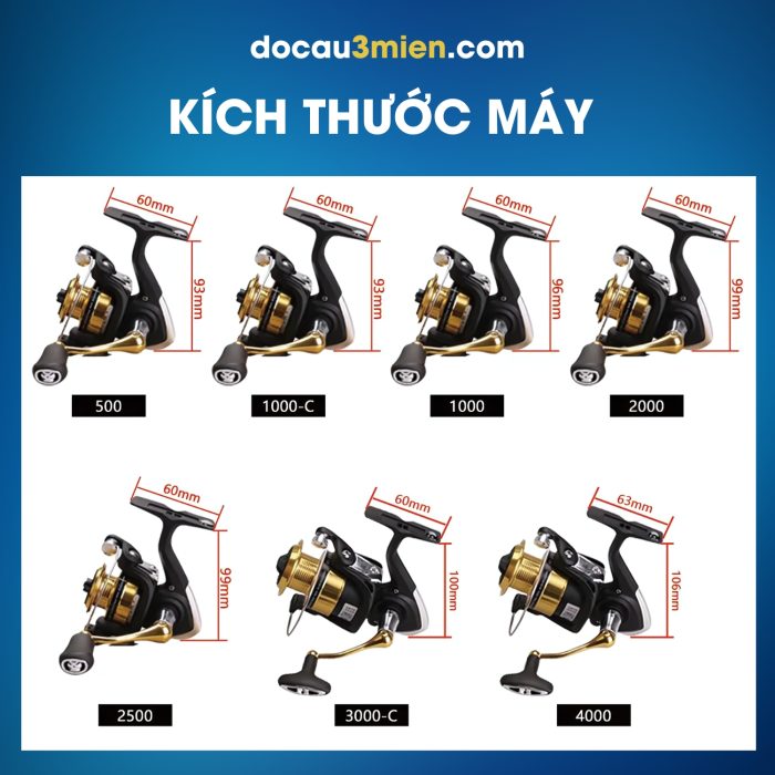 Kích Thước Máy Câu Đứng Daiwa RS
