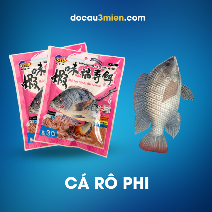 Mồi Câu Phúc Thọ Vị Tôm Dùng Câu Cá Rô Phi