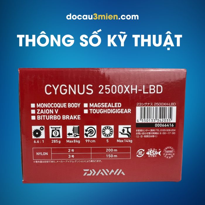 Thông Số Kĩ Thuật Máy Câu Daiwa Cygnus 2500XH-LBD