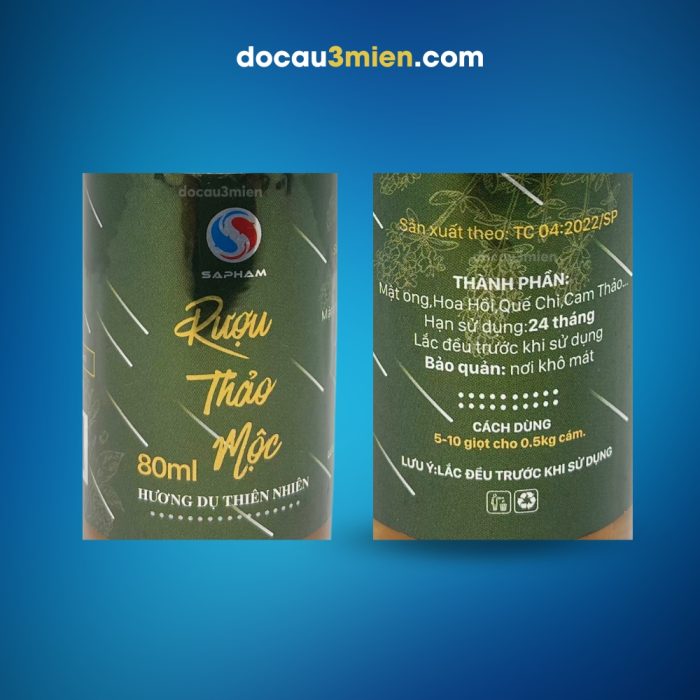 Bao Bì Hương Liệu Câu Cá Rượu Thảo Mộc Sa Phạm