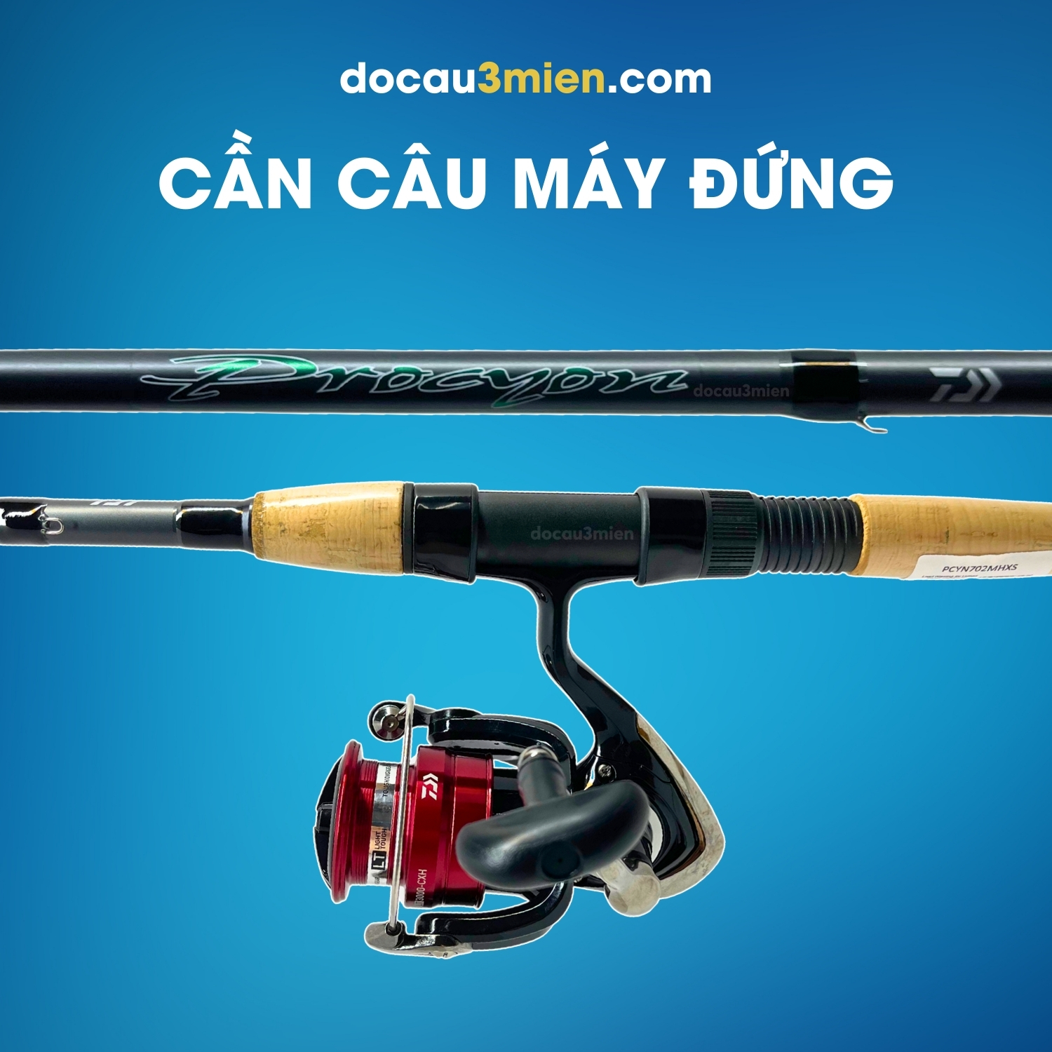 Cần Câu Lure Daiwa Procyon 2 Khúc 2021 Kết Hợp Máy Đứng