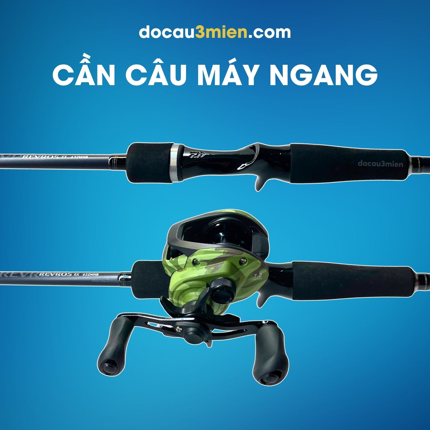 Cần Lure Daiwa Revros EX 2022 Kết Hợp Máy Ngang