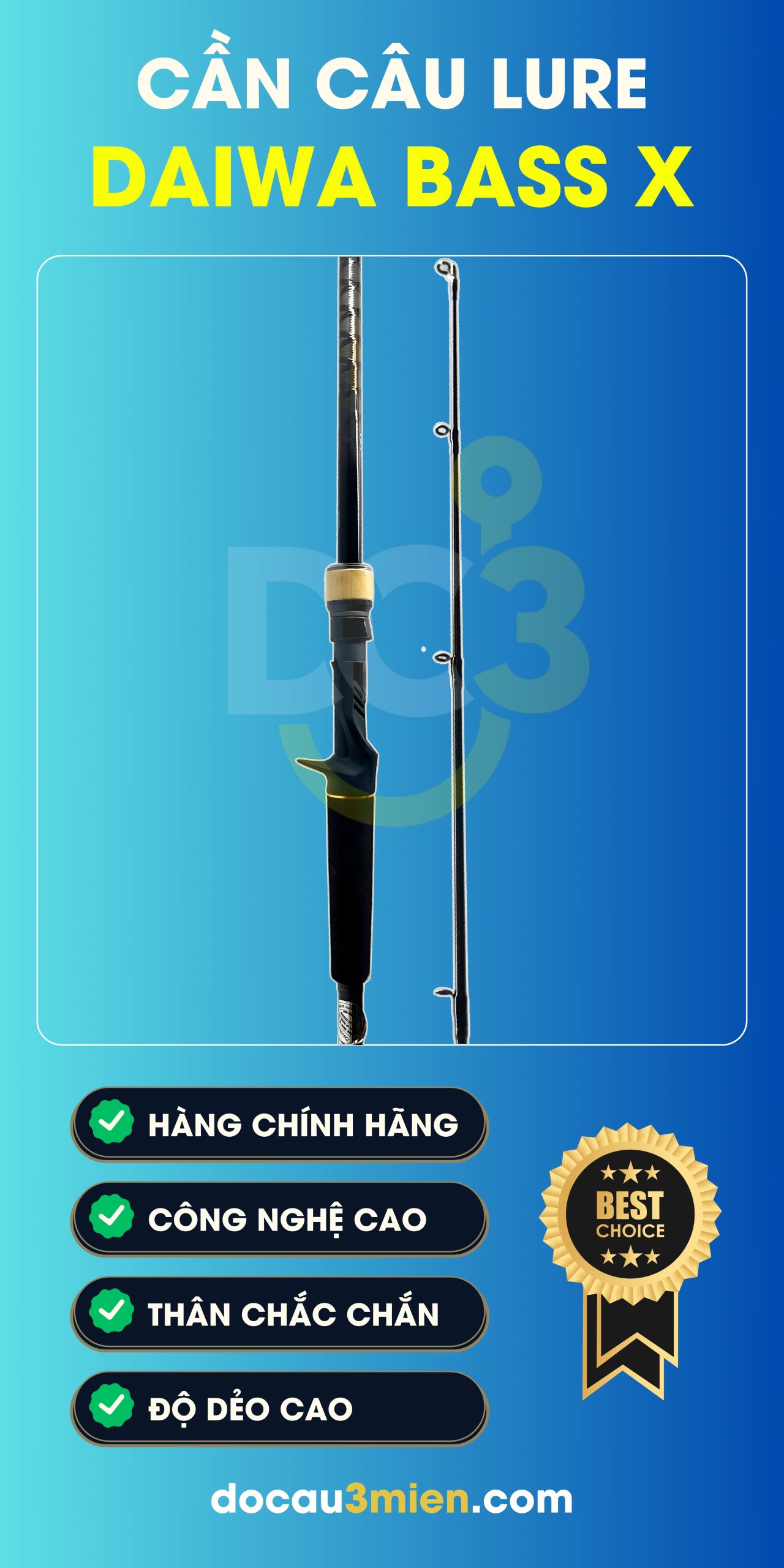 Công Dụng Cần Câu Lure Daiwa 19 BASS X 2 Khúc