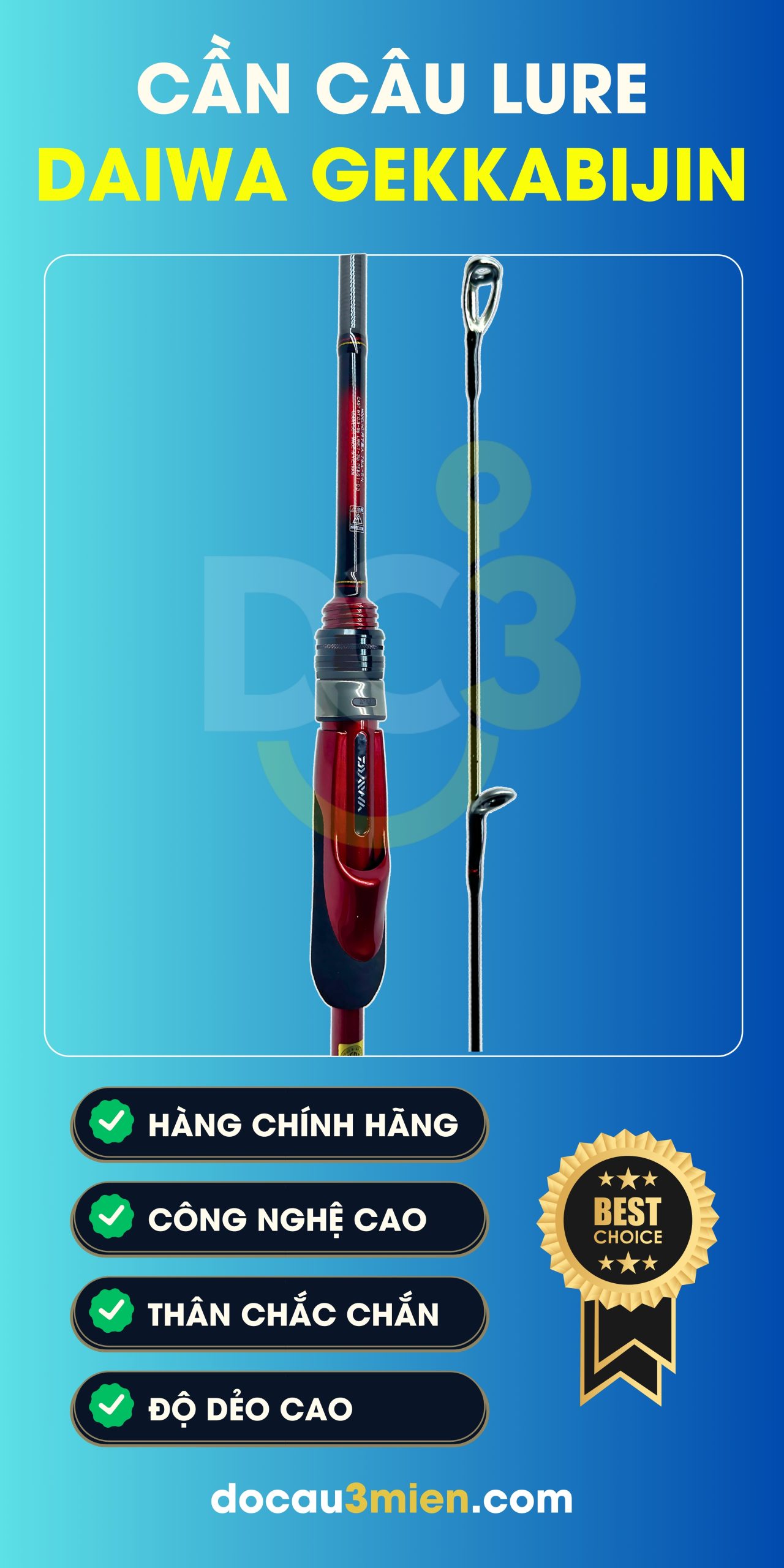 Công Dụng Cần Câu Lure Daiwa Gekkabijin 2023 2 Khúc