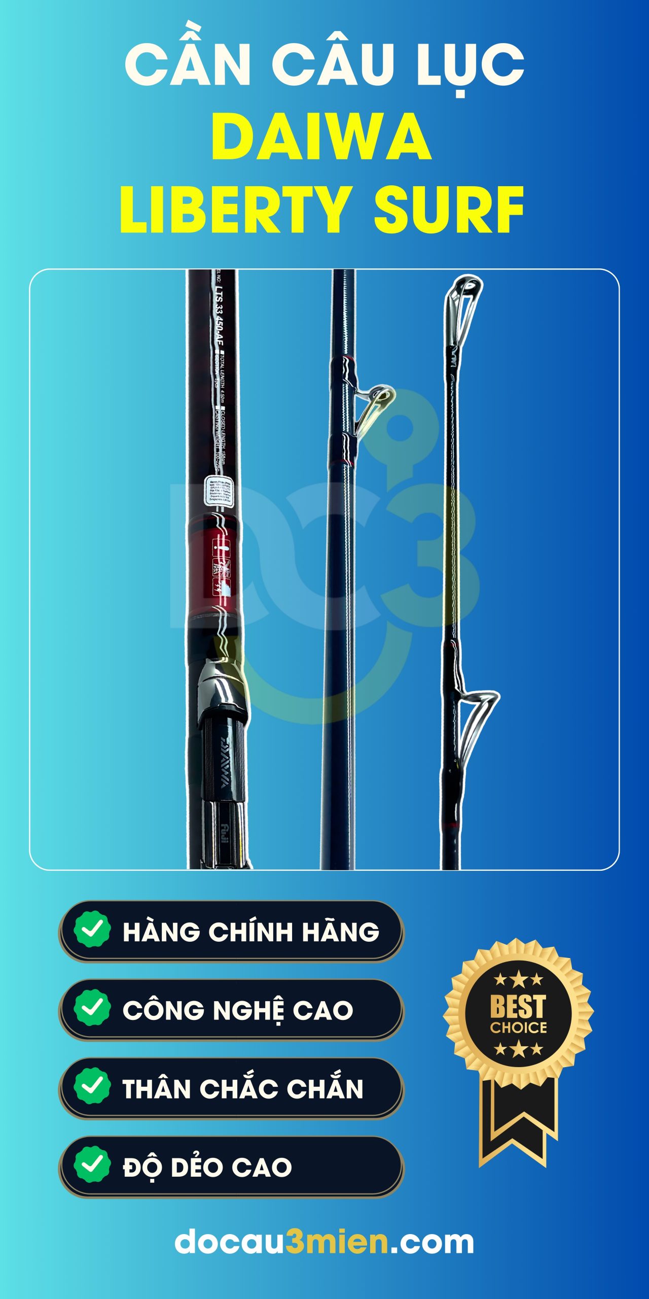 Công Dụng Cần Câu Daiwa Liberty Surf 3 Khúc
