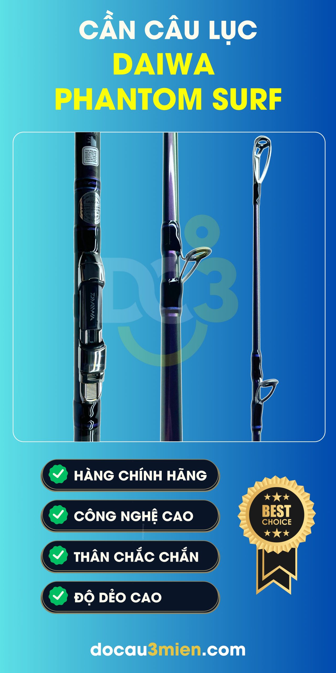 Công Dụng Cần Câu Lục Daiwa Phantom Surf 33-425