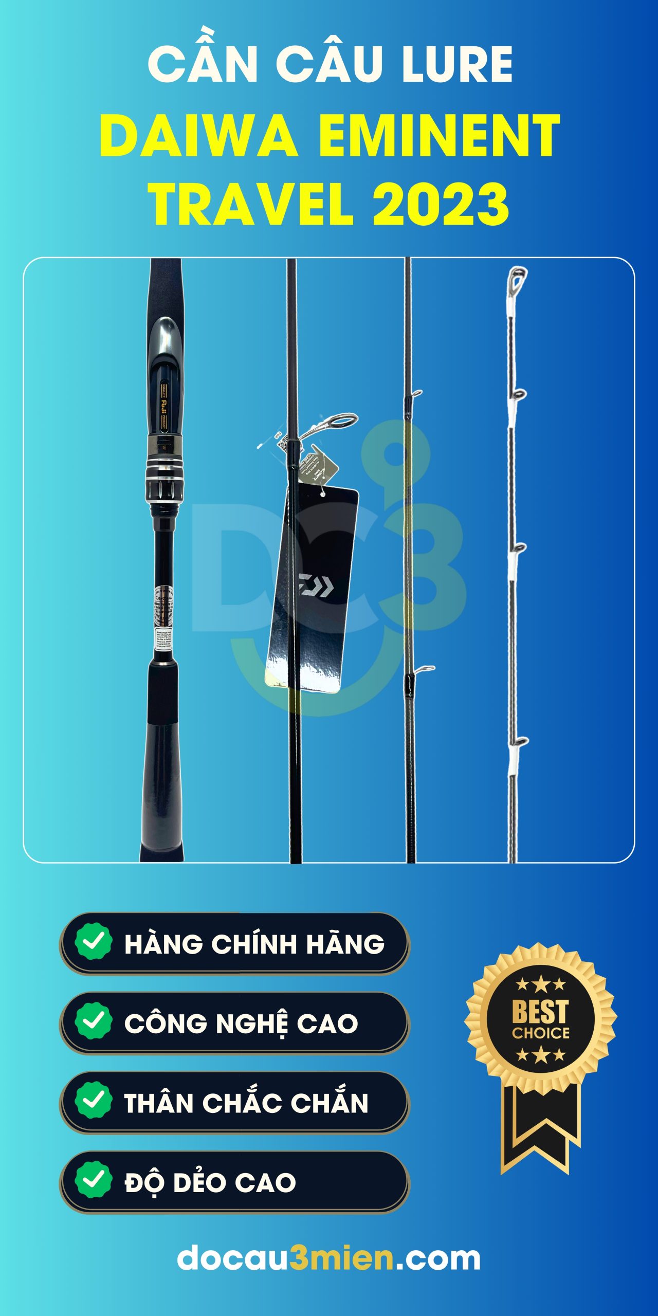 Công Dụng Cần Câu Lure Daiwa Eminent Travel 2023 4 Khúc