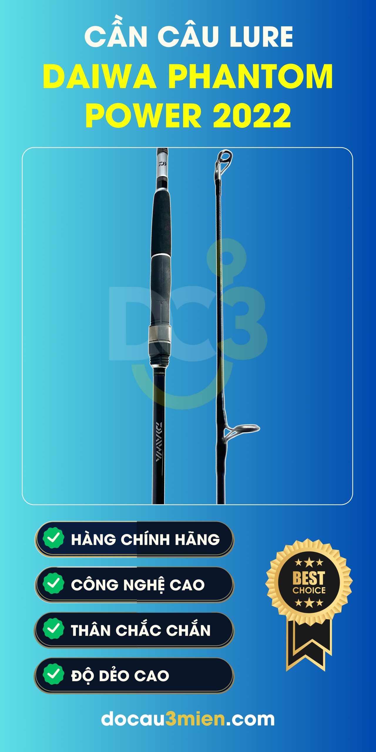 Công Dụng Cần Câu Lure Daiwa Phantom Power 2022 2 Khúc