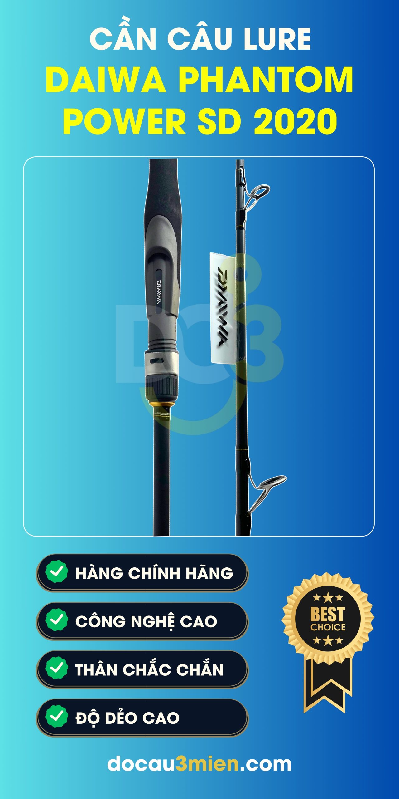Công Dụng Cần Câu Lure Daiwa Phantom Power SD 2020 (2 Khúc)