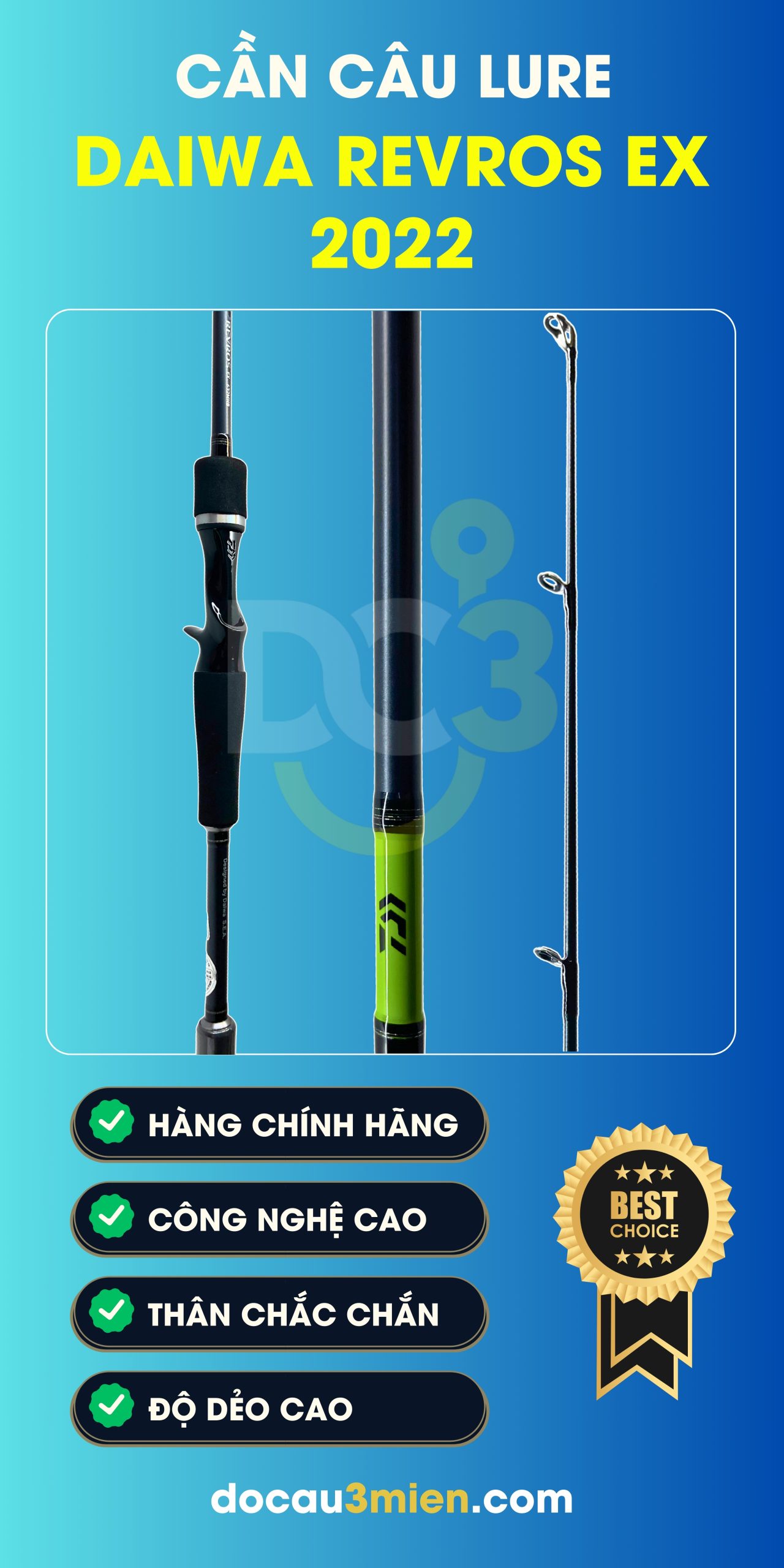 Công Dụng Cần Câu Lure Daiwa Revros EX 2022 2 Khúc