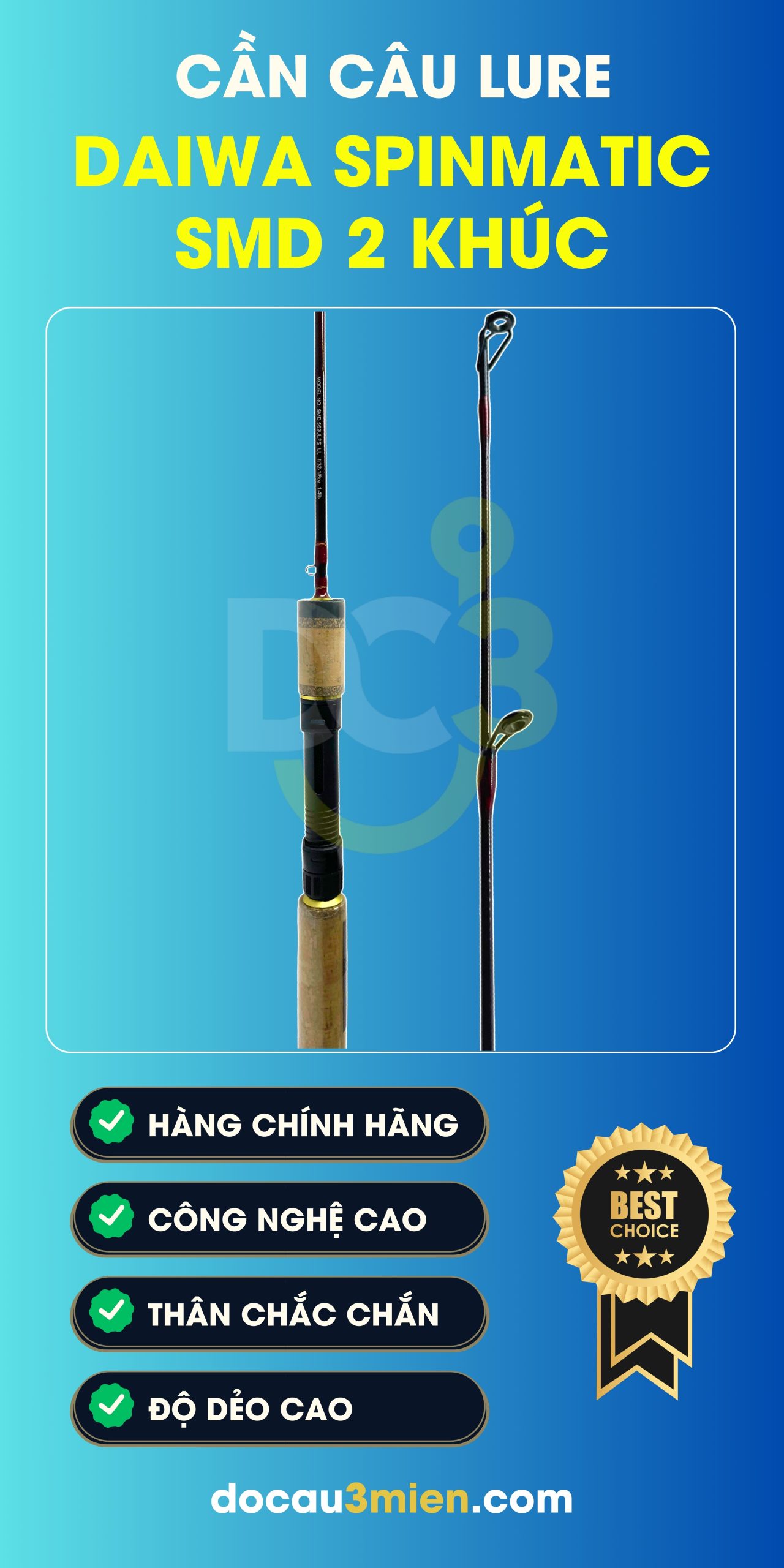 Công Dụng Cần Câu Lure Daiwa Spinmatic SMD 2 Khúc