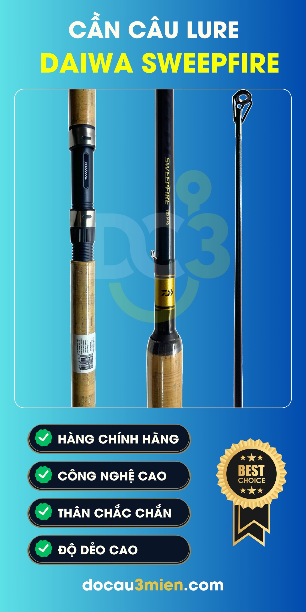 Công Dụng Cần Câu Lure Daiwa Sweepfire 2 Khúc
