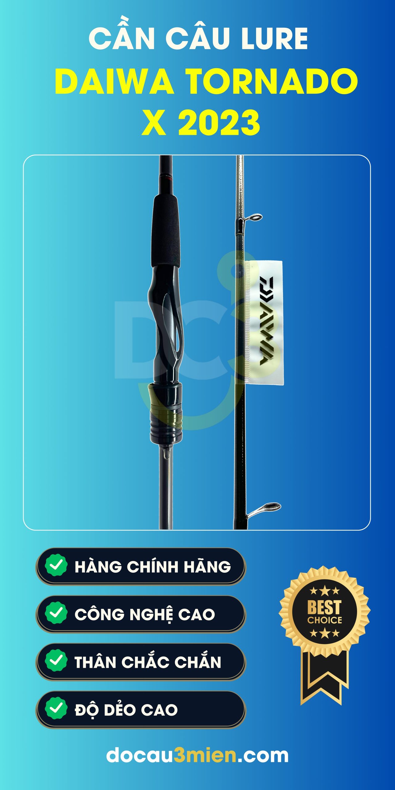 Công Nghệ Cần Câu Lure Daiwa Tornado X 2023 2 Khúc