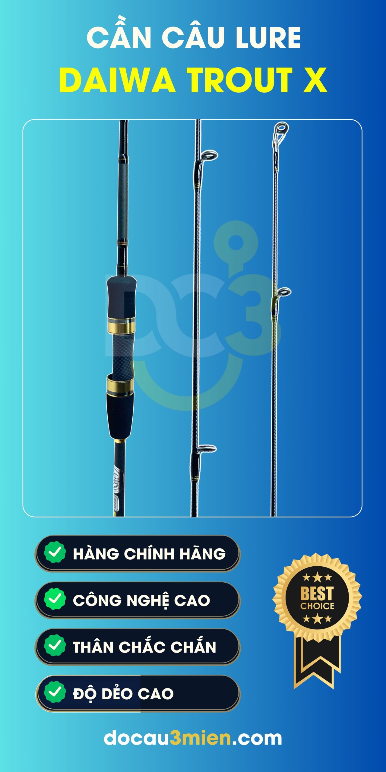 Công Dụng Cần Câu Lure Daiwa Trout X 2 Khúc