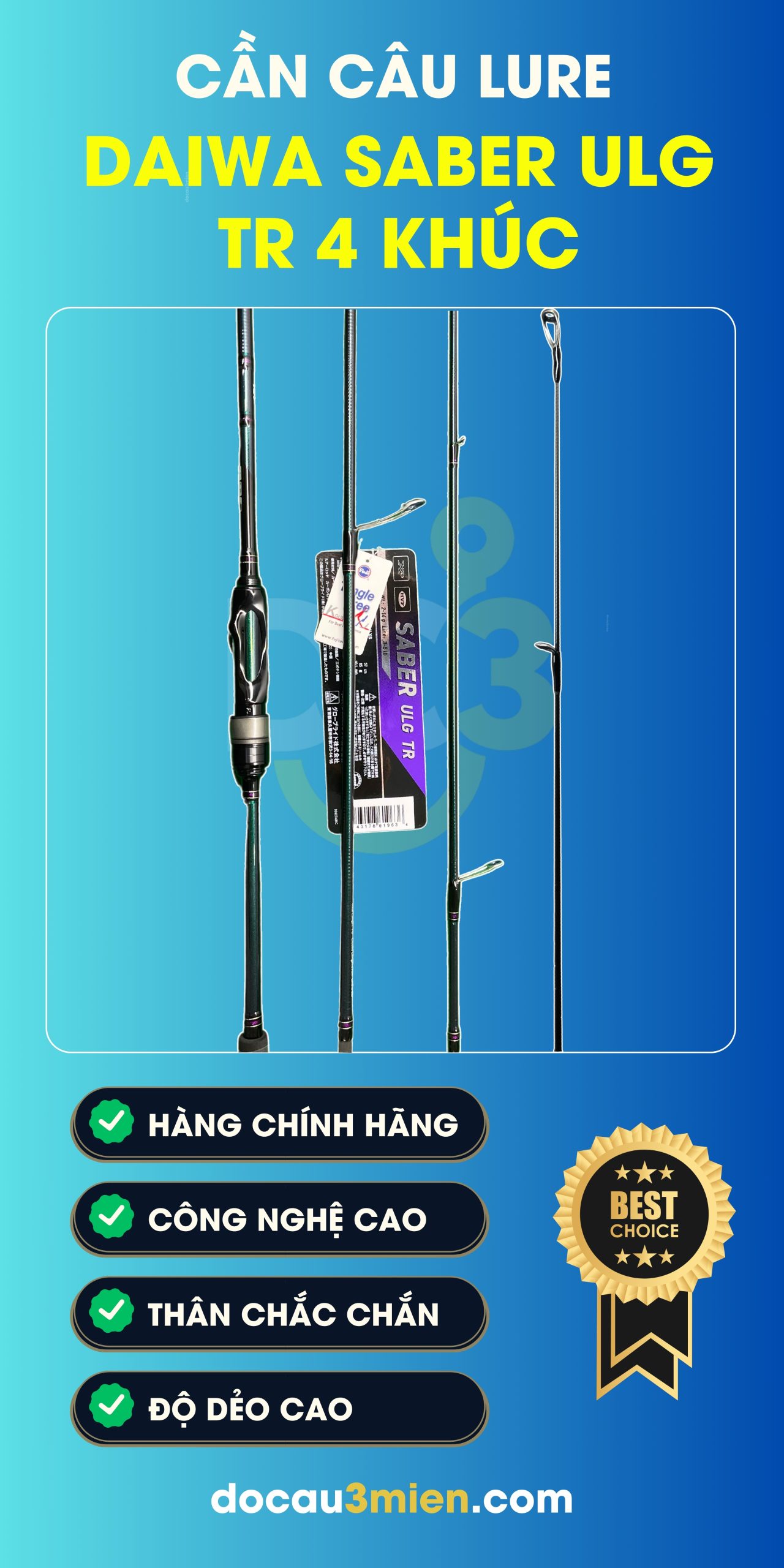 Công Dụng Cần Lure Daiwa Saber ULG TR 4 Khúc 