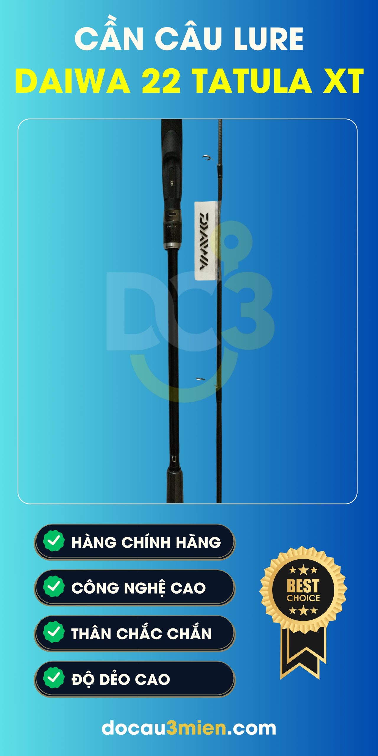 Công Dụng Cần Câu Lure Daiwa 22 Tatula XT 2 khúc 