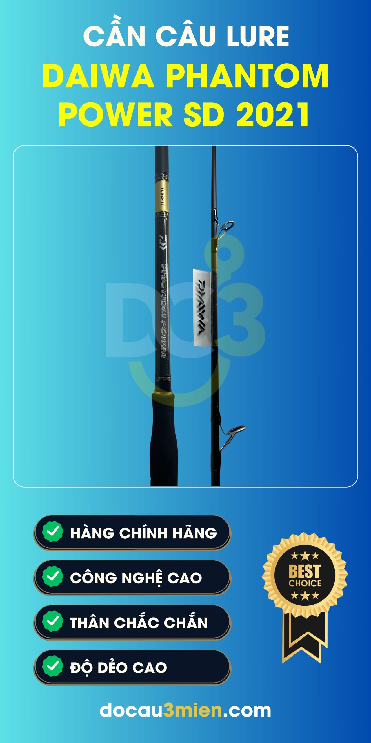 Công Dụng Cần Câu Lure Daiwa Phantom Power SD 2021 2 Khúc