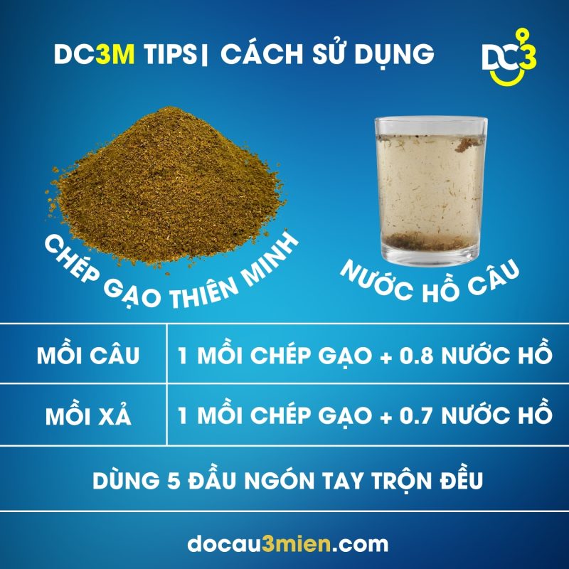 Cách sử dụng mồi câu Chép gạo Thiên Minh