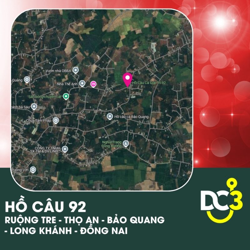 Vị trí Google Map - Hồ câu 92