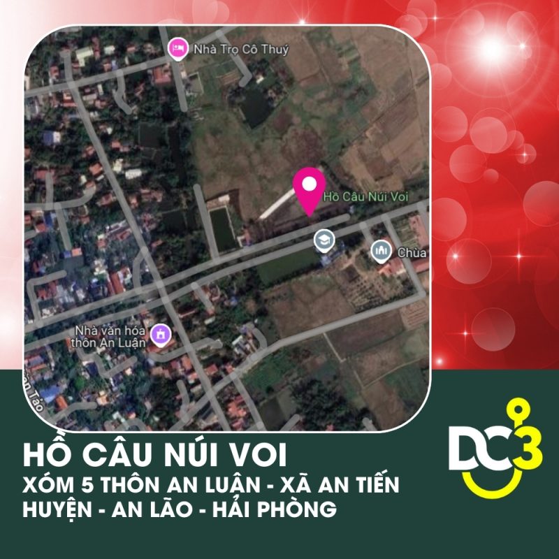 Vị trí Google Map hồ câu Núi Voi