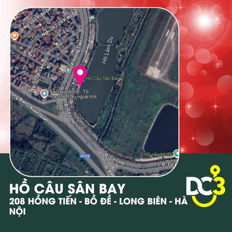 Vị trí Google Map - Hồ câu Sân Bay