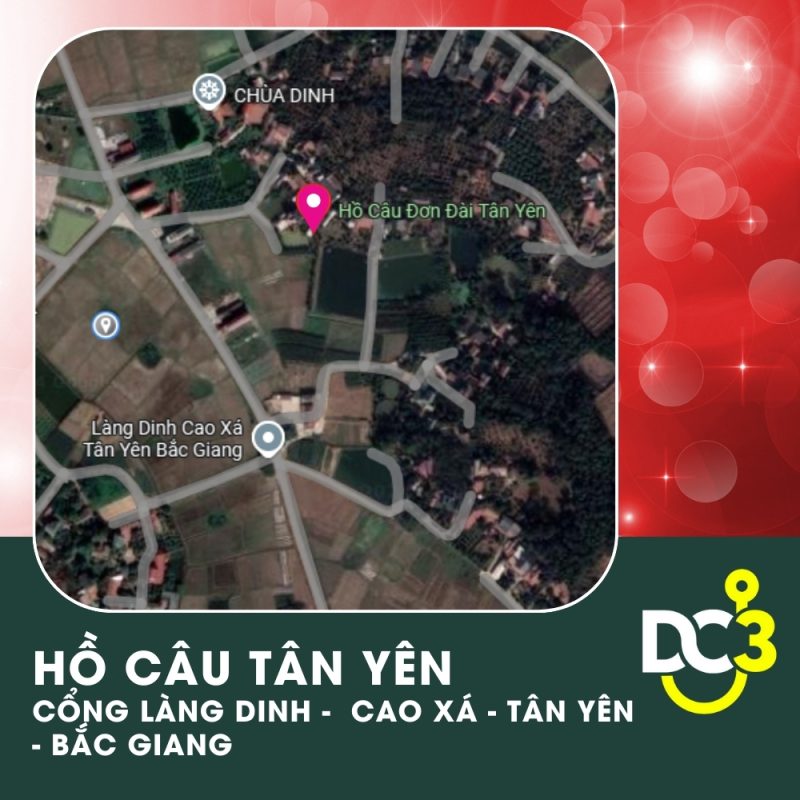 Vị trí Google Map - Hồ câu Tân Yên