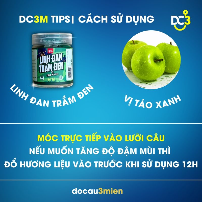Cách sử dụng linh đan trắm đen Kim Long vị táo xanh