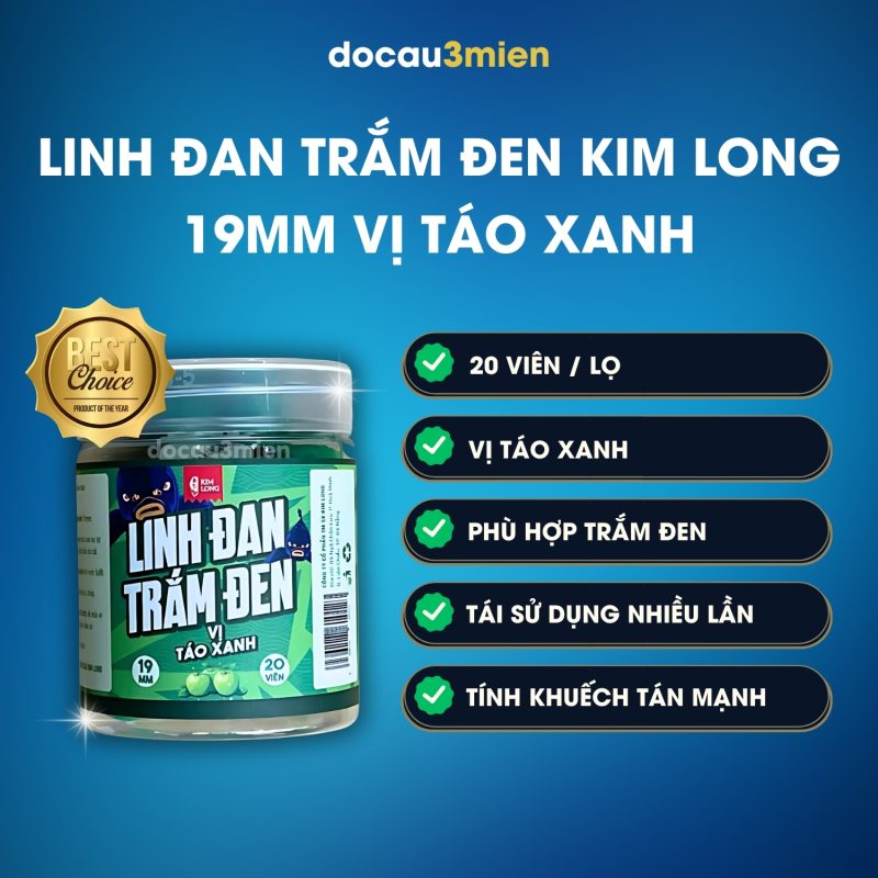 Thông tin sản phẩm Linh đan trắm đen Kim Long 19MM vị táo xanh