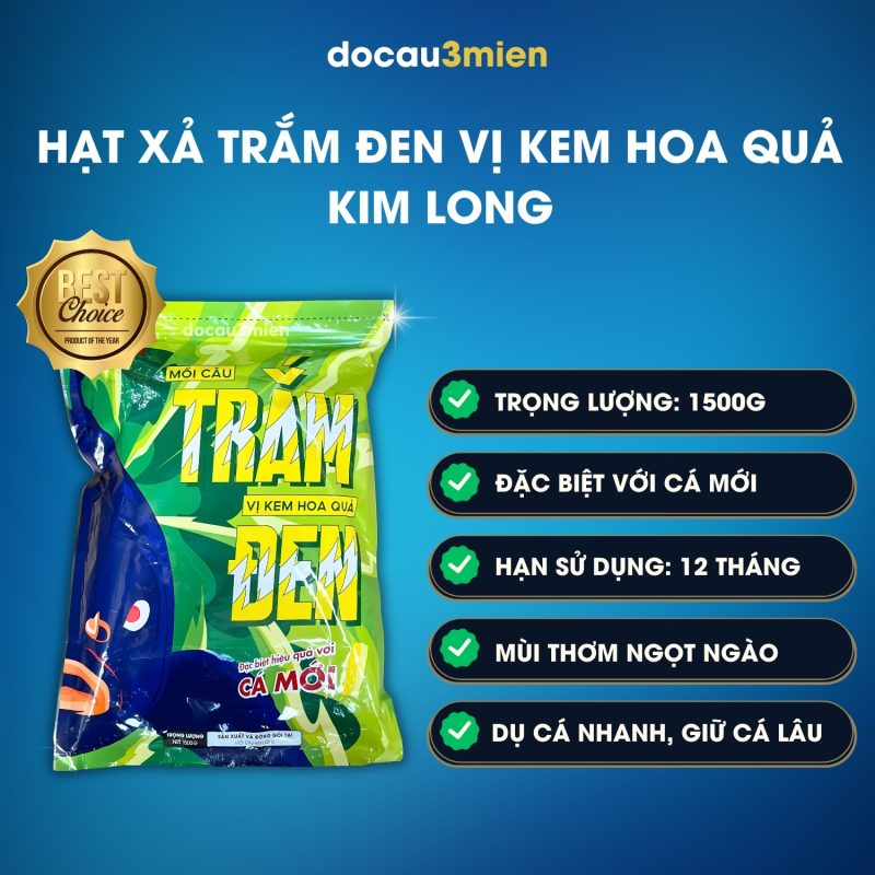 Thông tin mồi câu hạt xả trắm đen vị kem hoa quả kim long